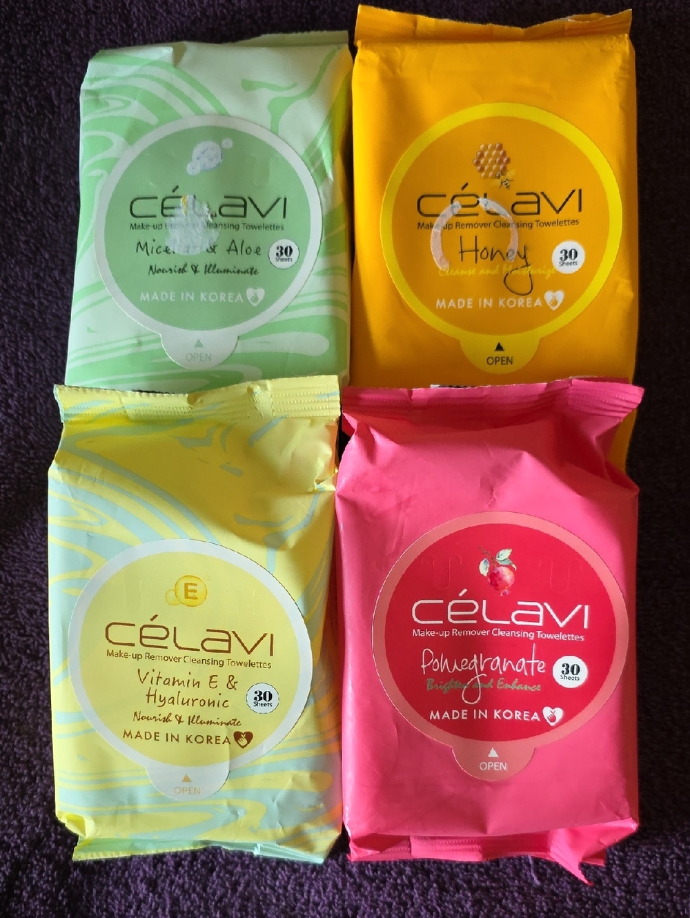 Célavi Makeup Remover Cleansing Towelettes - Mixed Scents (4 Packs) Kbeauty
